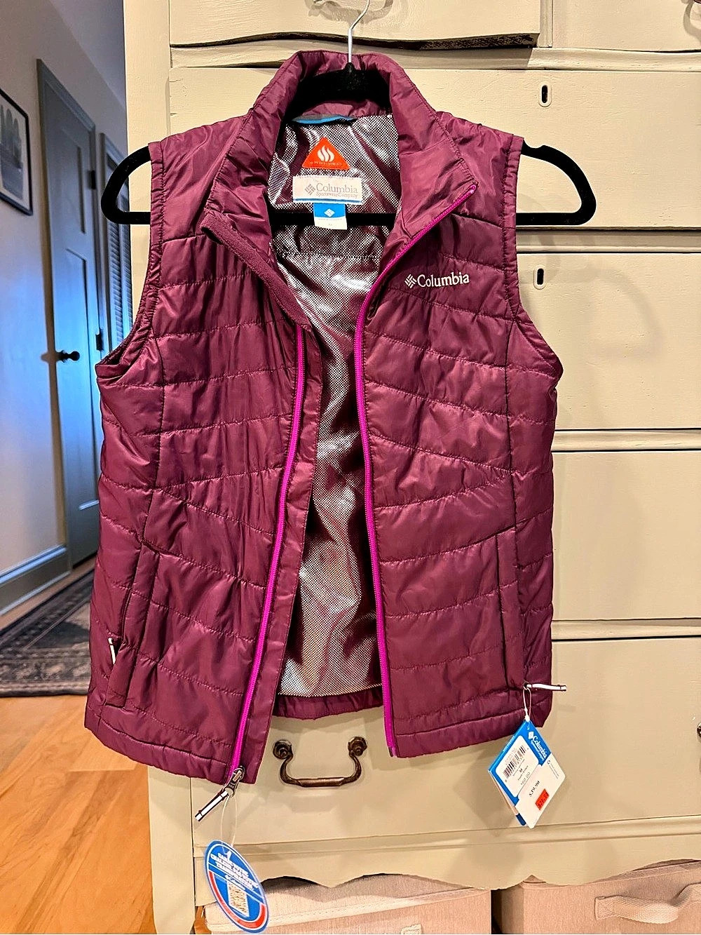 Columbia Morning Light Vest Puffer Vest Purple Medium NWT